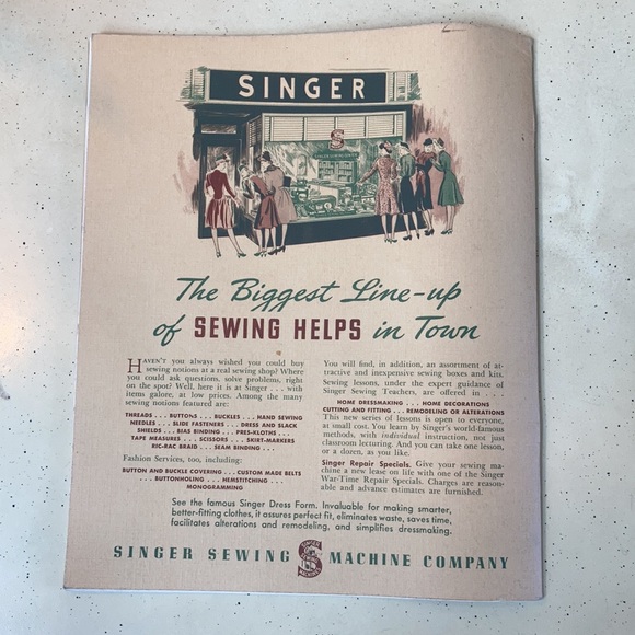 Three Vintage 1940’s singer sewing magazines - Picture 7 of 8